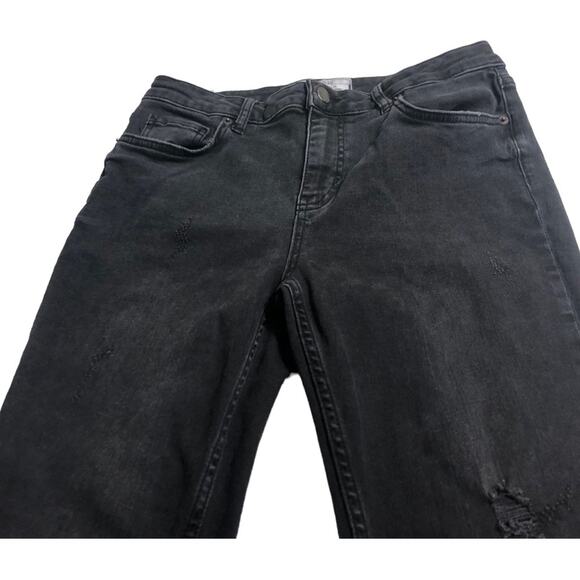 Free People Black Distresssed Frayed Jeans - Picture 11 of 12